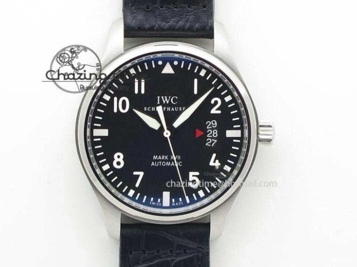 MIROTIME 0317 Pilot Top Gun IW326901 M+F 1:1 Best Edition Black Dial on Black Rubber Strap A SportInspired 6999